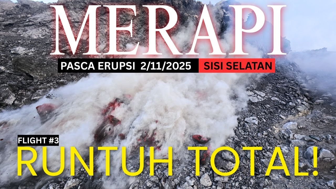 Setelah Ambrol Besar — Jantung Merapi Berdetak! Sisi Selatan Kubah Barat Daya Runtuh Total! 🔥😱