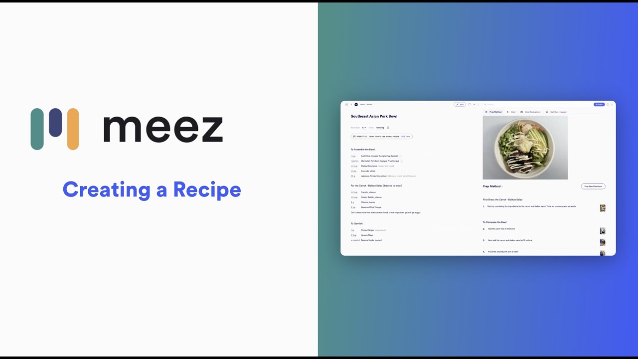 How to Create a Recipe in meez