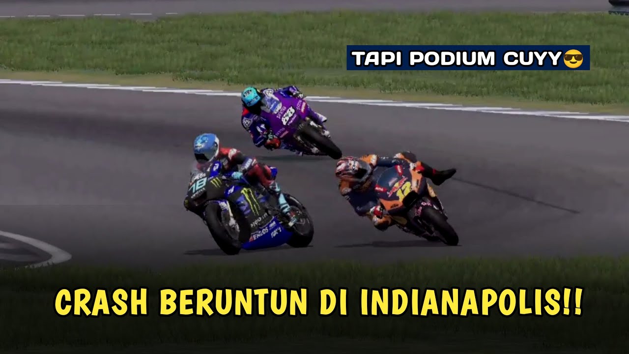 CRASH BERUNTUN DI INDIANAPOLIS (Career 67) | MOTOGP 13 MOD 25