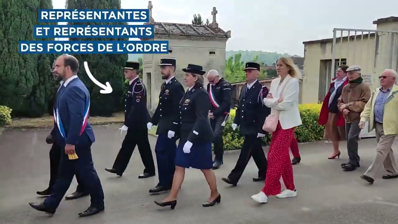 Commémorations du 8 mai 2022 avec Mélanie la plus jeune porte drapeau de La Ferté sous Jouarre 77