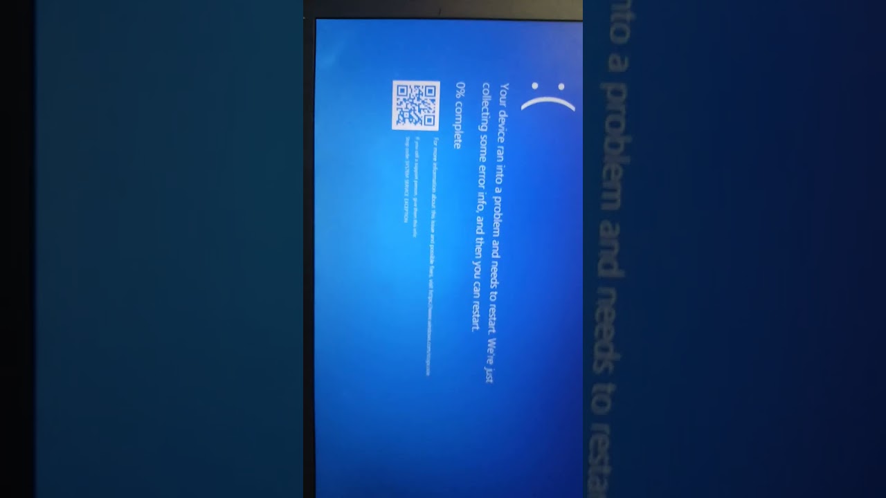 Your device ran into a problem  needs to restart.🤕😢 #laptopproblem😰 #restart