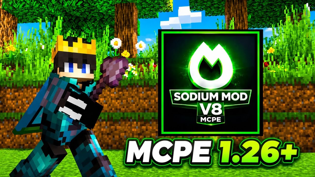🚀 Sodium Mod V8 For MCPE 1.26+ | Massive FPS Boost, Bug Fixes & Smooth Gameplay! 🔥