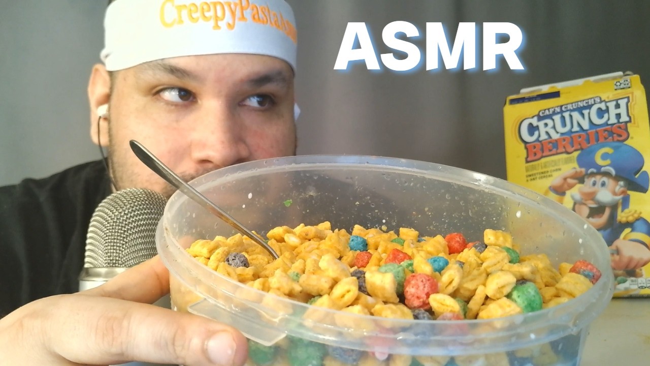 Asmr eating a big ass bowl of Cap'n Crunch Berries Cereal