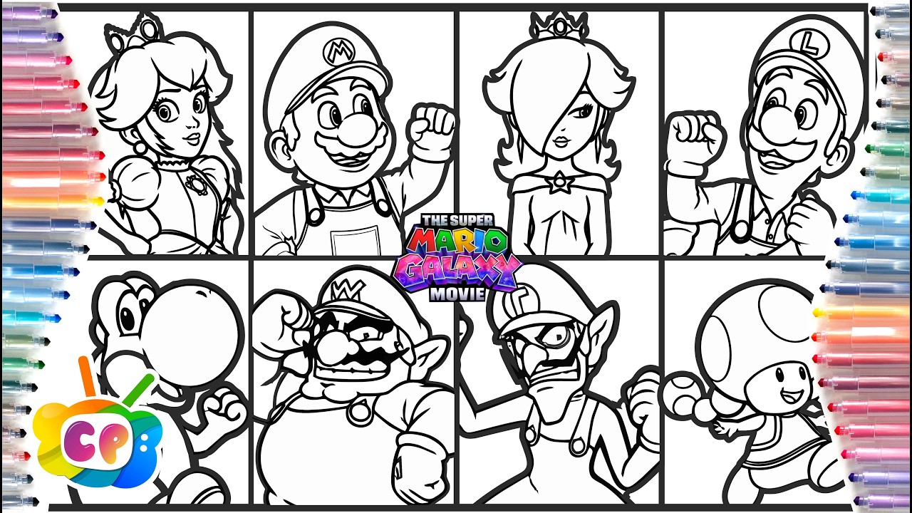 The Super Mario galaxy movie ALL characters / Super mario galaxy movie coloring page