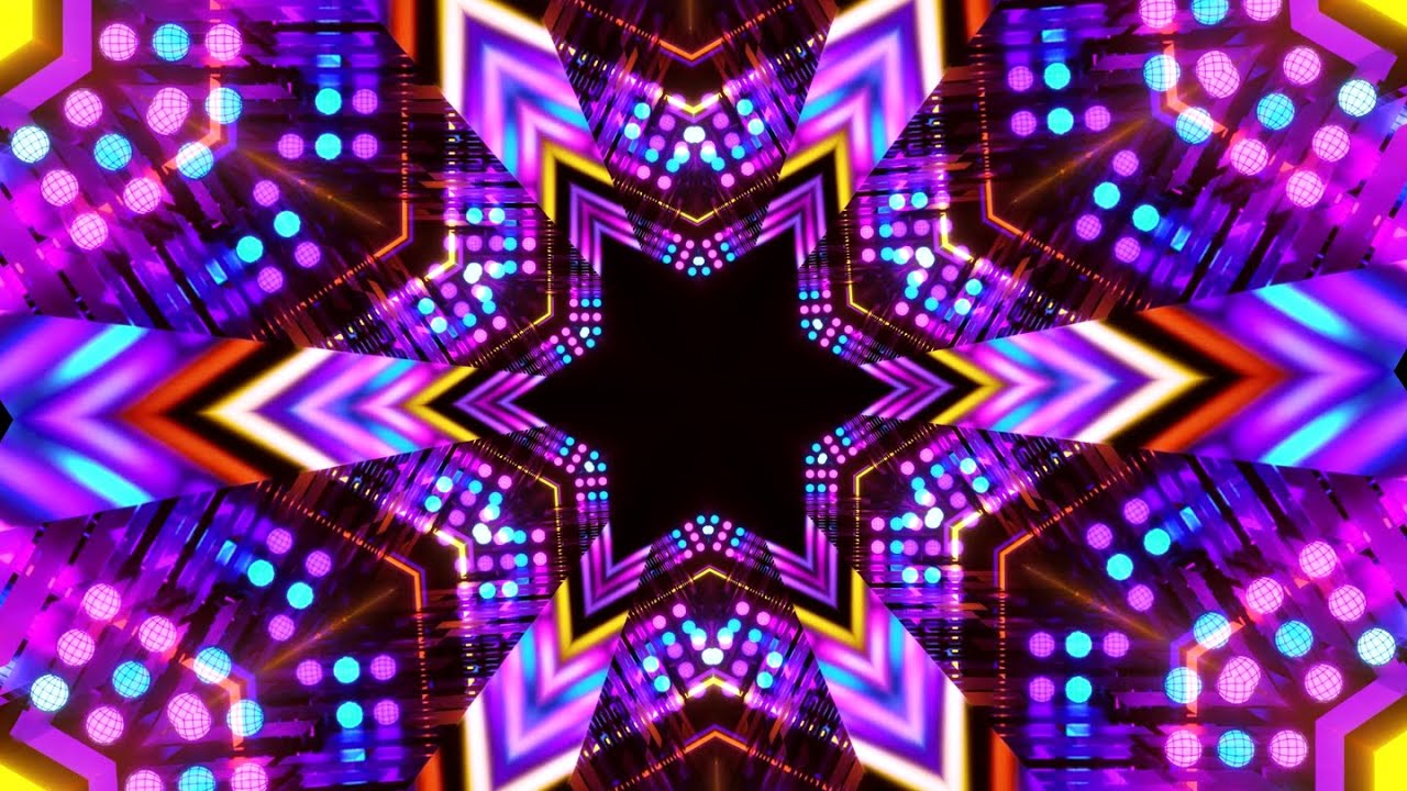 4K Abstract Keledio Metallic Color Neon Light Tunnel Relaxing TV Background Video Screensaver
