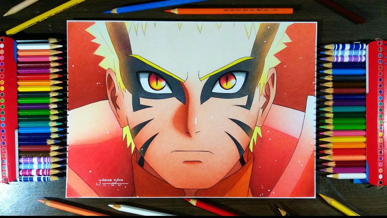 Como colorir - Naruto Baryon mode com ecolapis Faber....(tutorial)