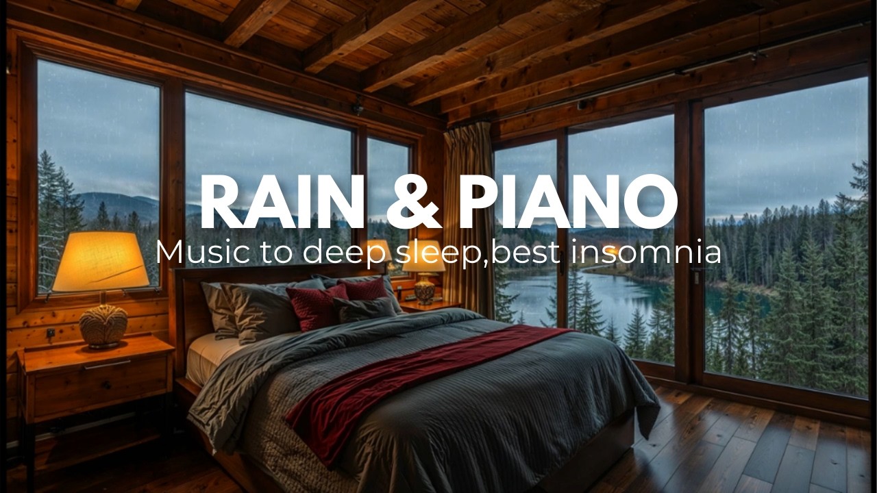 Rain and Piano Music for Deep Sleep ⛈️ Relaxing Rain Sounds for Insomnia, Sleep Instantly