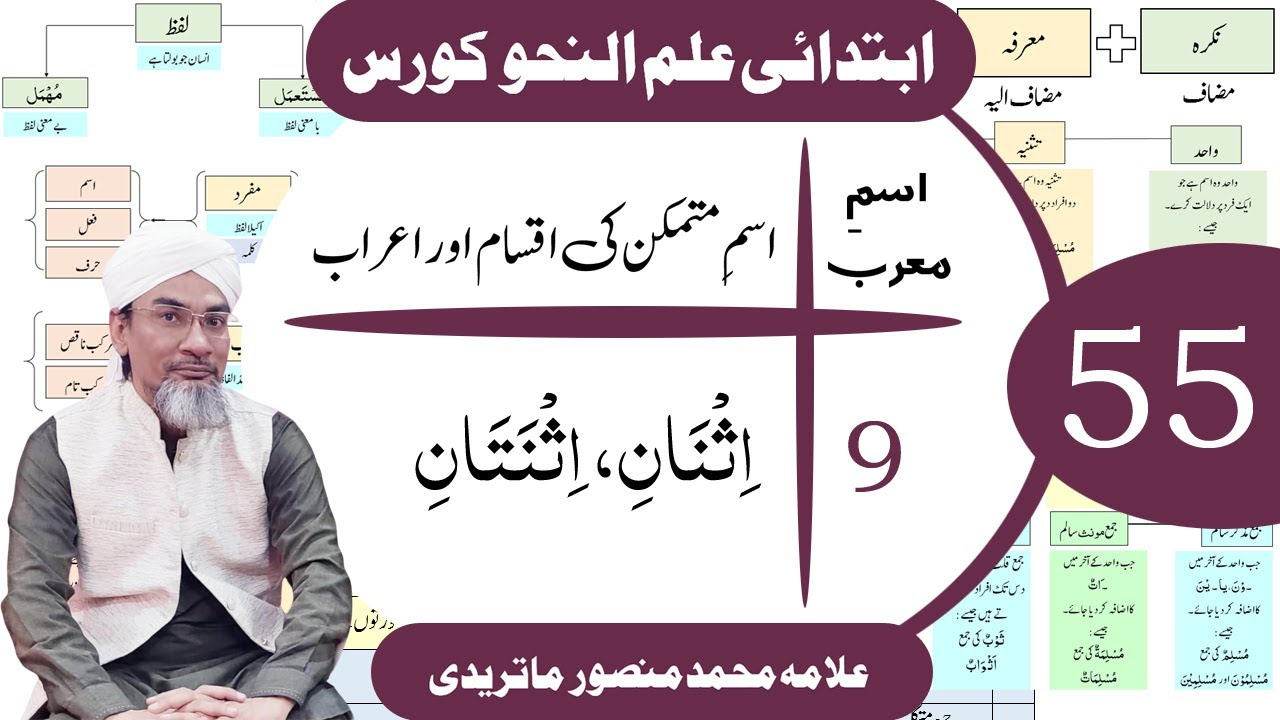 اسم متمکن کے اعراب | اثنان اور اثنتان | #arabicgrammar #nahw #allama_mansoor