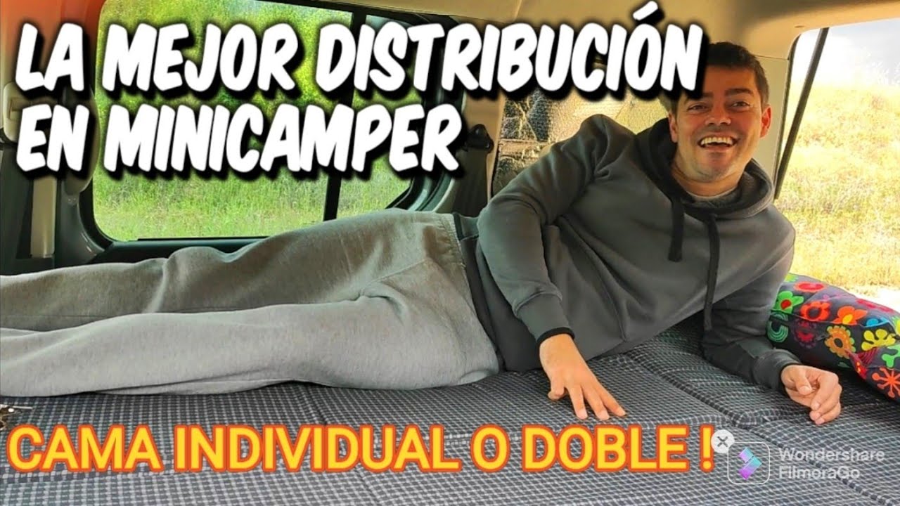 Mejor cama minicamper. Opción para 1 o 2 personas. Renault kangoo