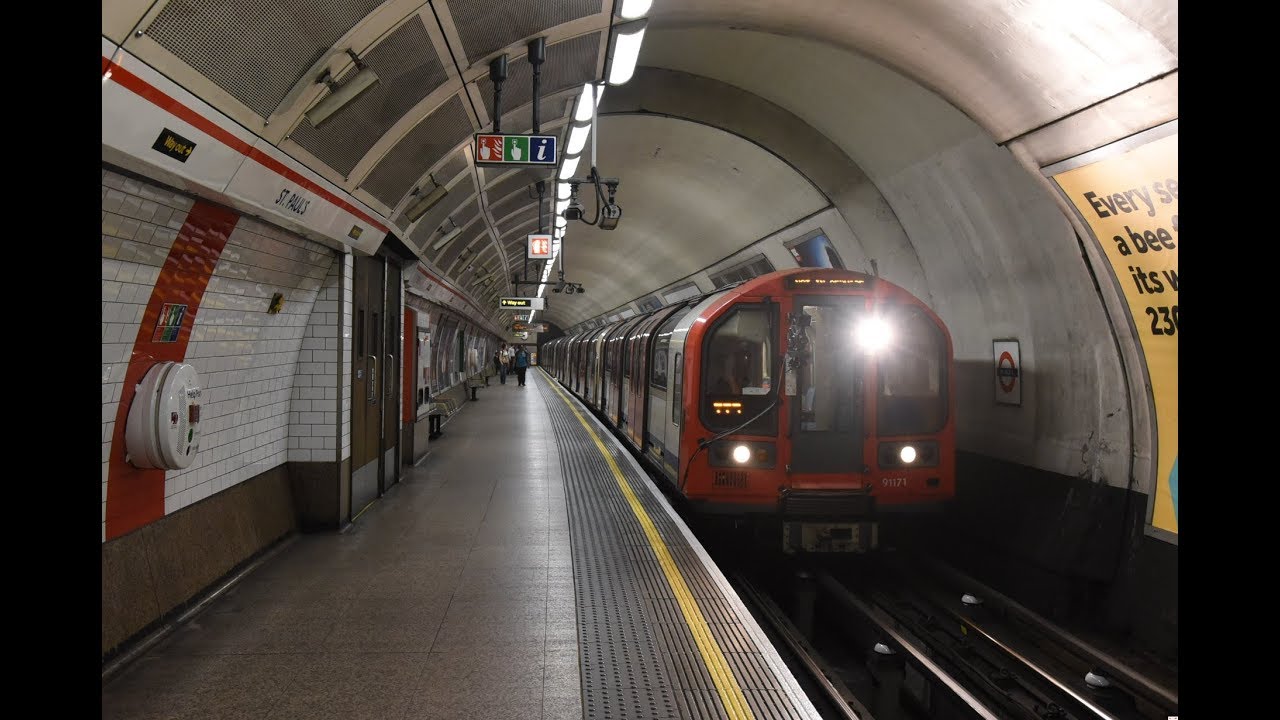 Modified London Underground 1992 Stock Audio Visual Inspection Train in Action on the Central Line