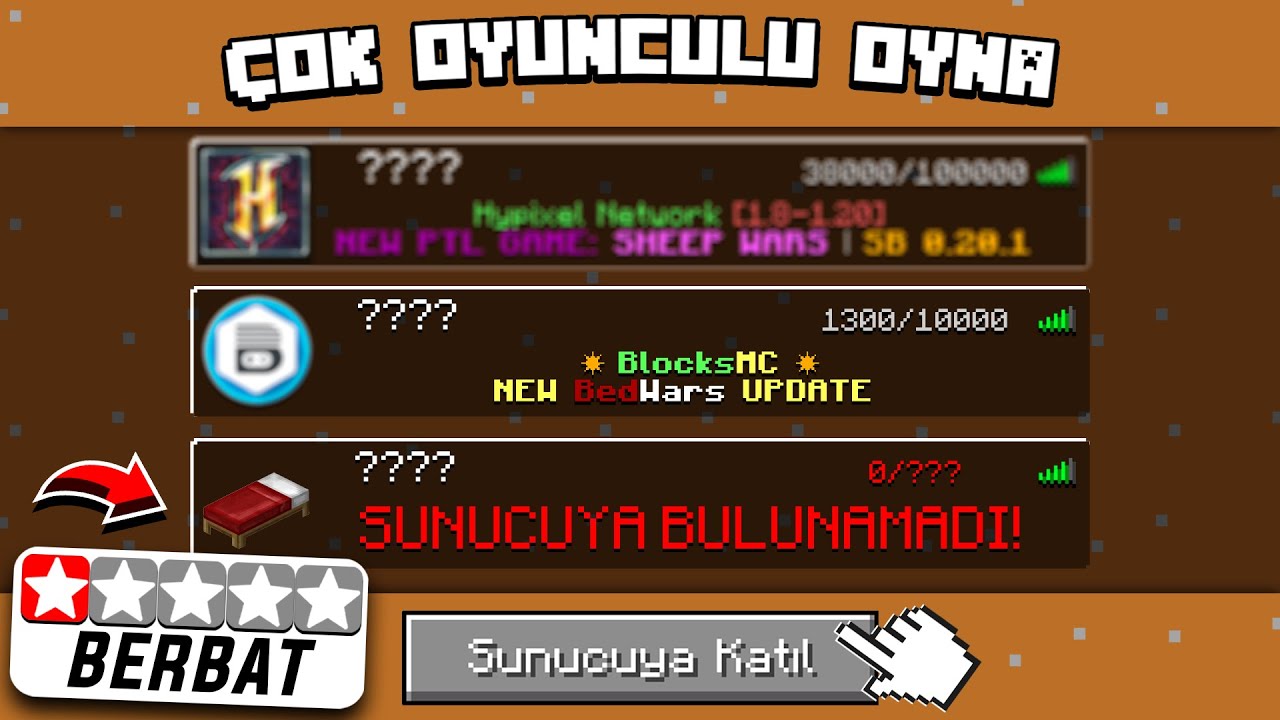 Bedwars'ın En DÜŞÜK PUANLI Sunucularını Test Ettim