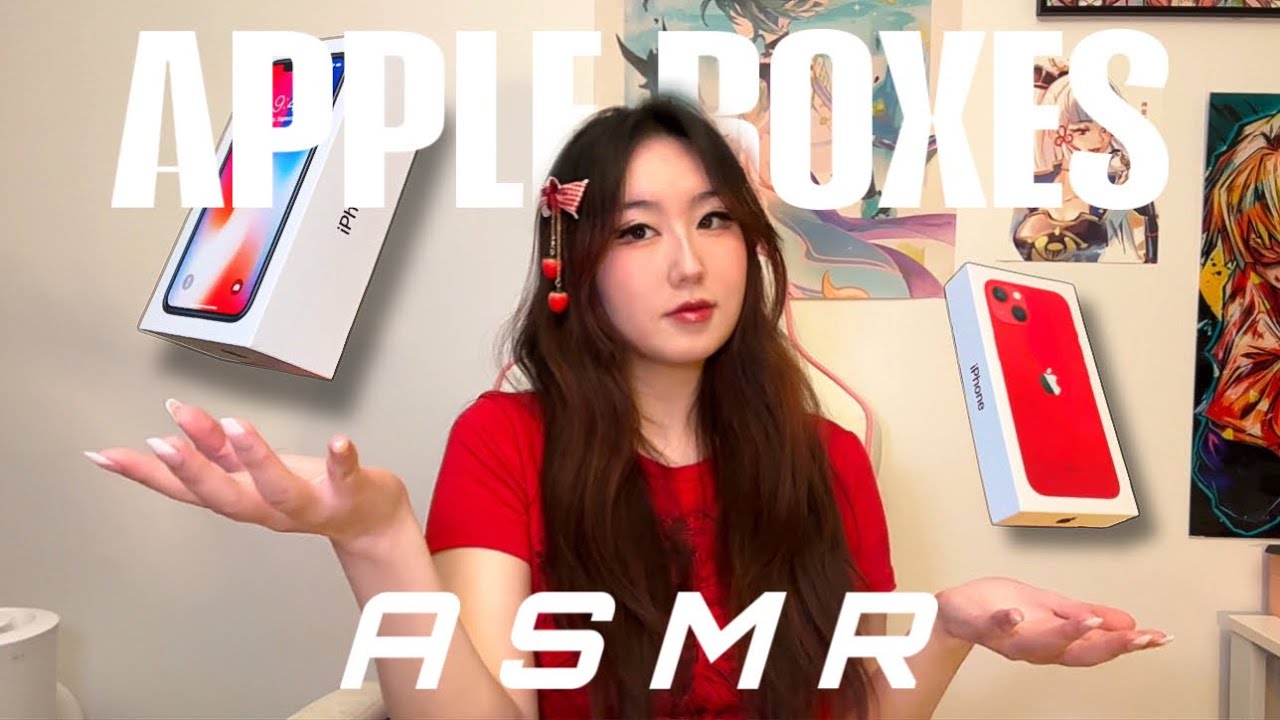 TAPPING & SCRATCHING ON 10 APPLE BOXES 🤤📲 ASMR for people WITHOUT headphones ❌🎧