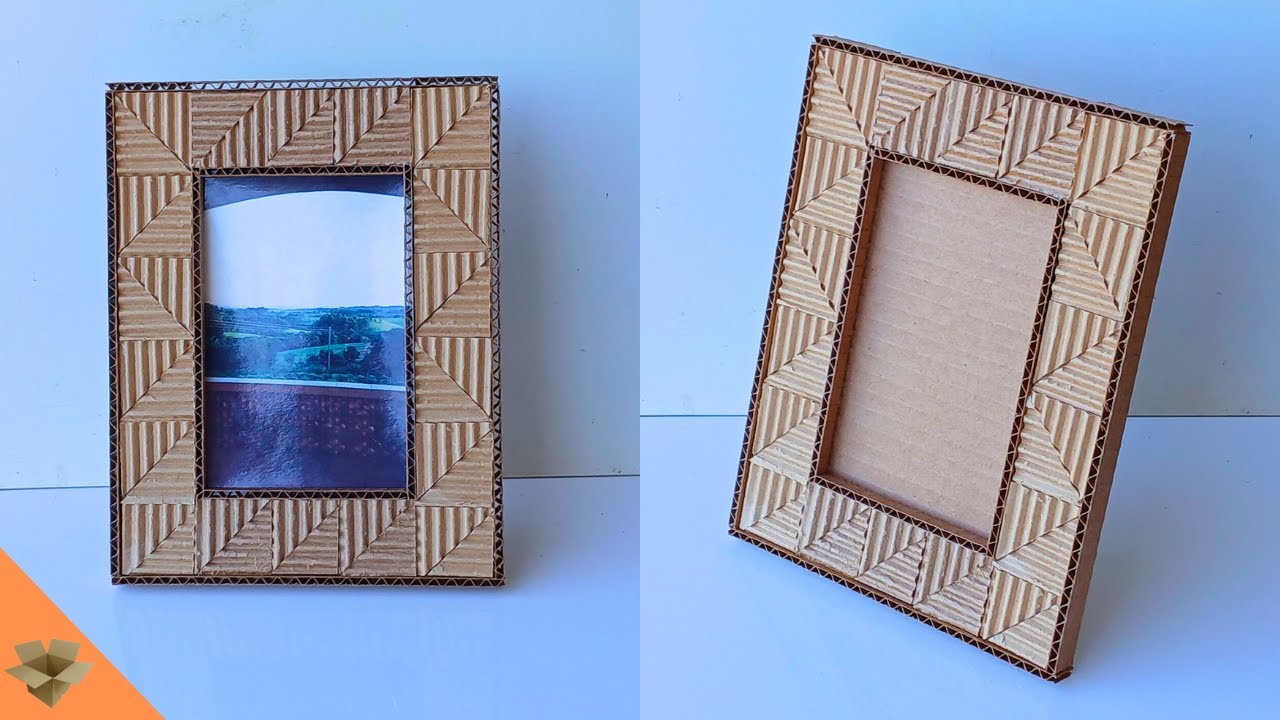 Fiz esse PORTA RETRATO Usando PAPELÃO | Como fazer Porta Retrato de Papelão