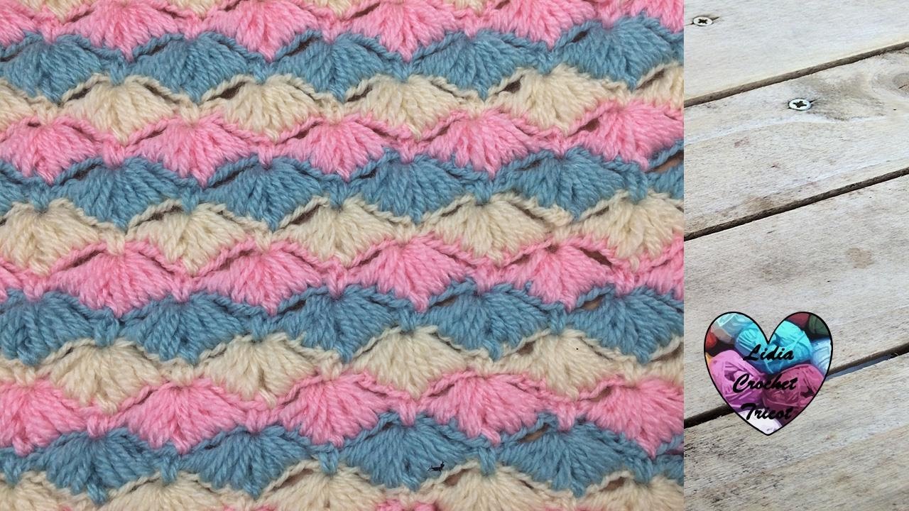 Point coquilles crochet / Shell stitch crochet (english subtitles)