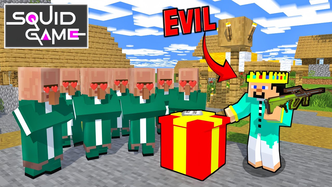 I made a squid game in Minecraft with villagers | ভিলেজদের সাথে স্কুইড গেম খেললাম | R2habib