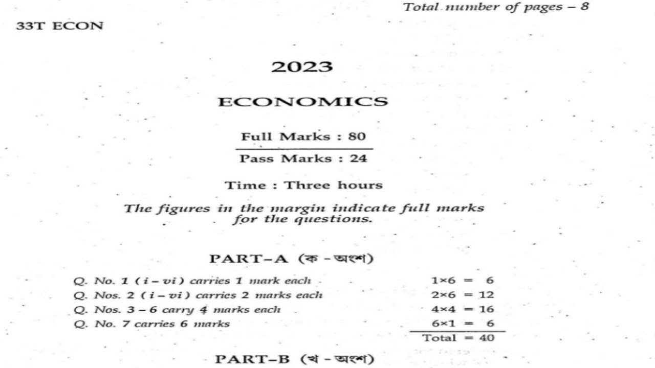 HS 2nd year final exam economics question 2023 || hs second year final exam economics question 2023