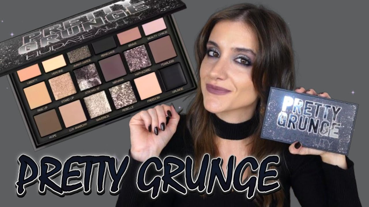 🔥NUEVA HUDA BEAUTY PRETTY GRUNGE PALETTE 🖤 SWATCHES, 3 MAQUILLAJES & COMPARACIONES