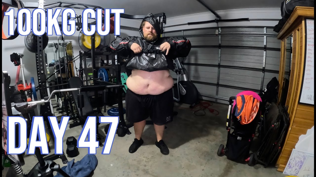 100kg Cut - Day 47 ( 1 hour sweat suit session )