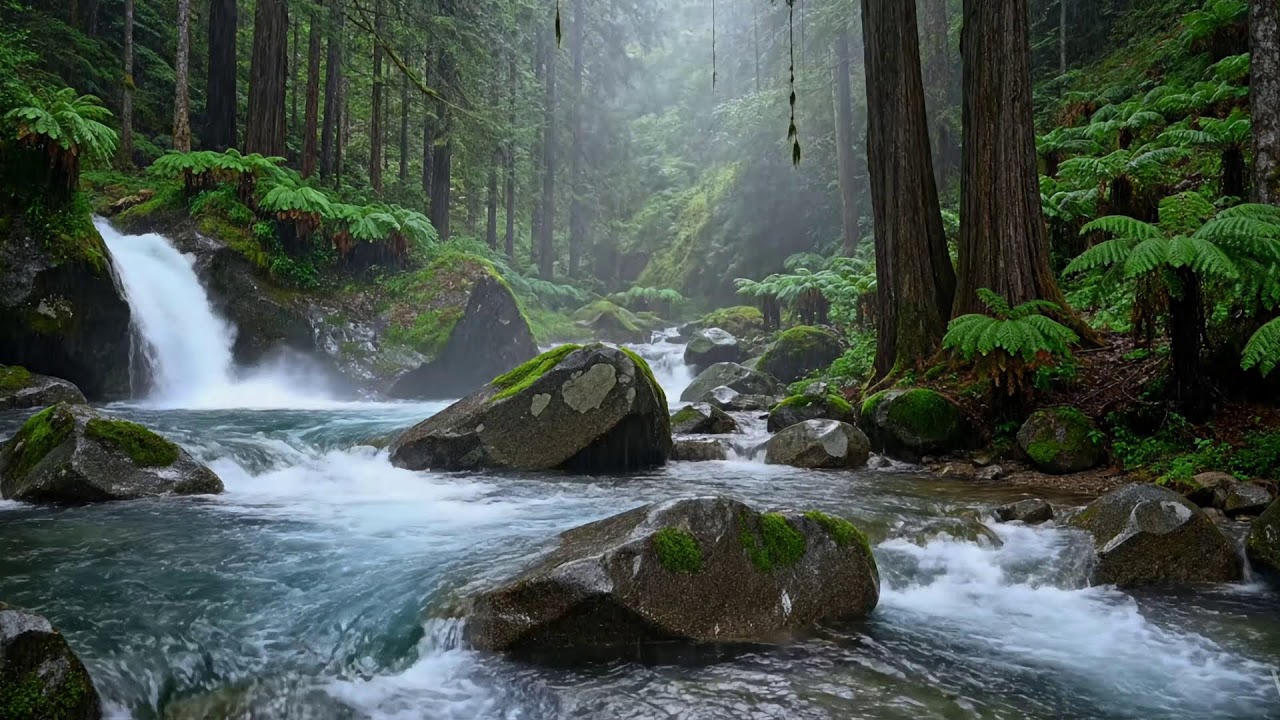 Soothing Rain Sounds with River Ambience for Calm Focus