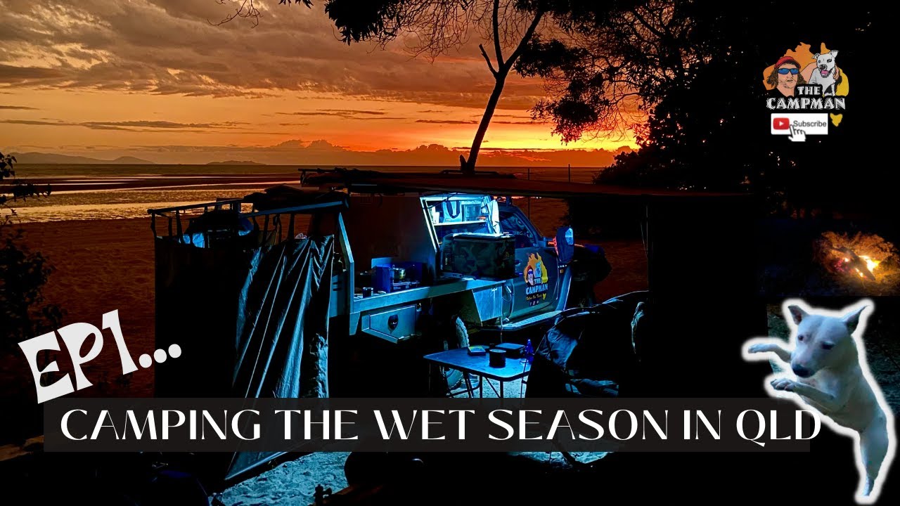 Wet season beach camping, NQ.