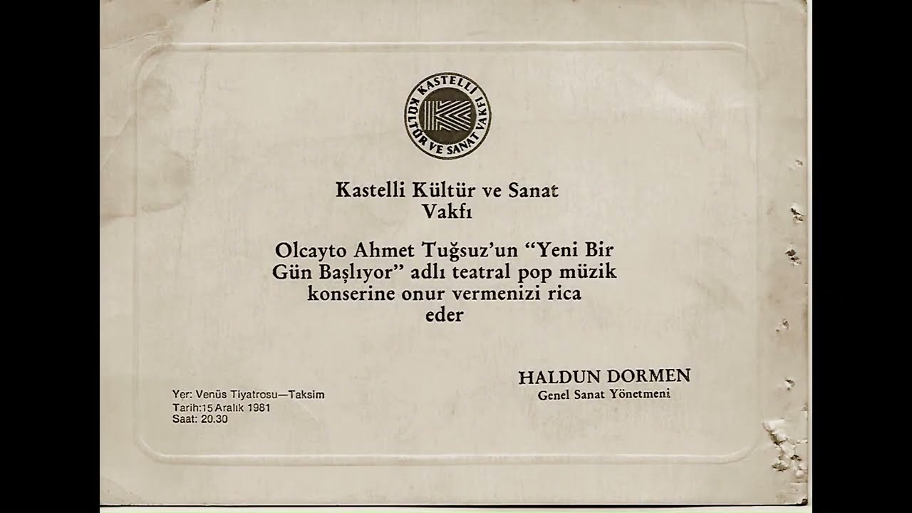 Aydın Esen, Harun Kolçak, Olcayto Ahmet Tuğsuz’un Yeni Bir Gün Başlıyor Konseri 
