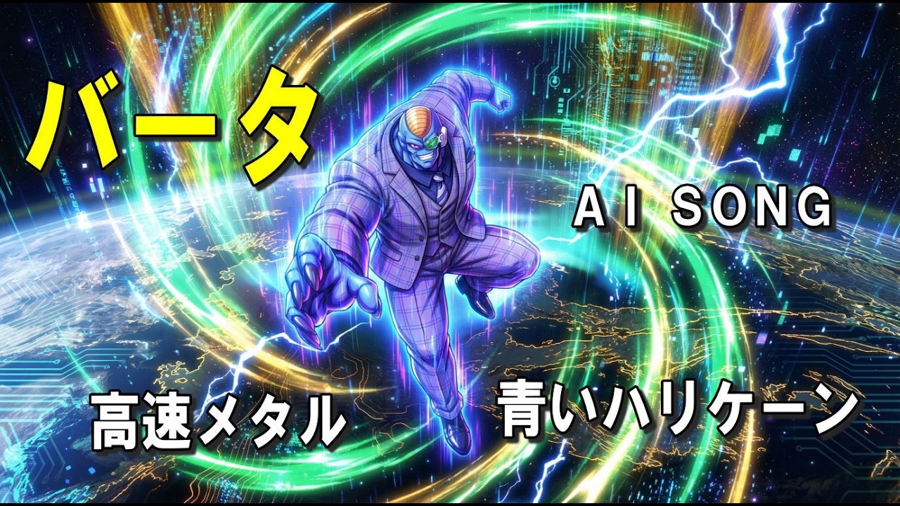 【非公式】バータ　オリジナルソング　高速メタル「Blue Hurricane」フルバージョン【AI楽曲/Dragon Ball Fan Made】#ドラゴンボール #バータ #ギニュー特戦隊