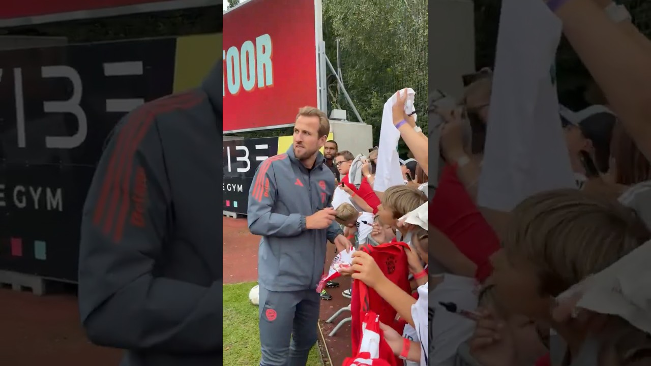 Harry Kane taking some time for the fans during Red Eagles Austria vs Bayern | Dream Game 2025