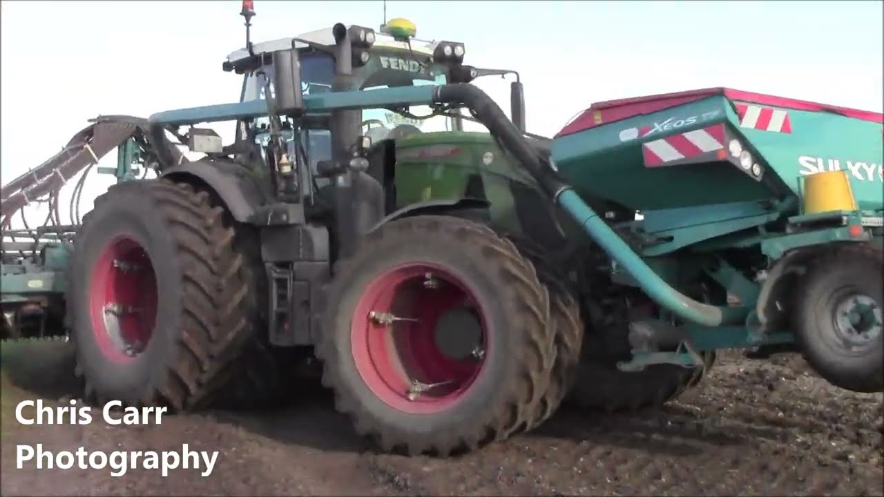 John Deere 8370r & 7F Lemken. Fendt 943 Vario 8m sulky combi-drill ploughing & drilling (in HD) 2021