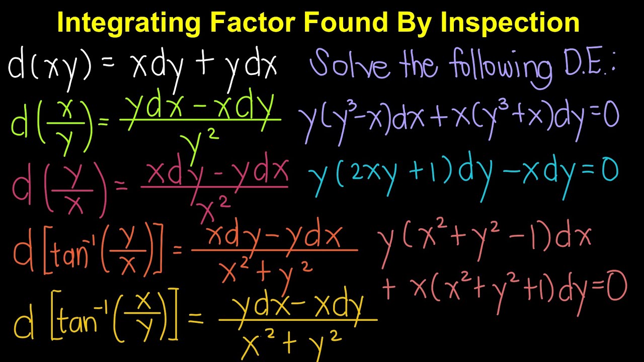 Integrating Factor Found By Inspection DE (Tagalog/Filipino Math)