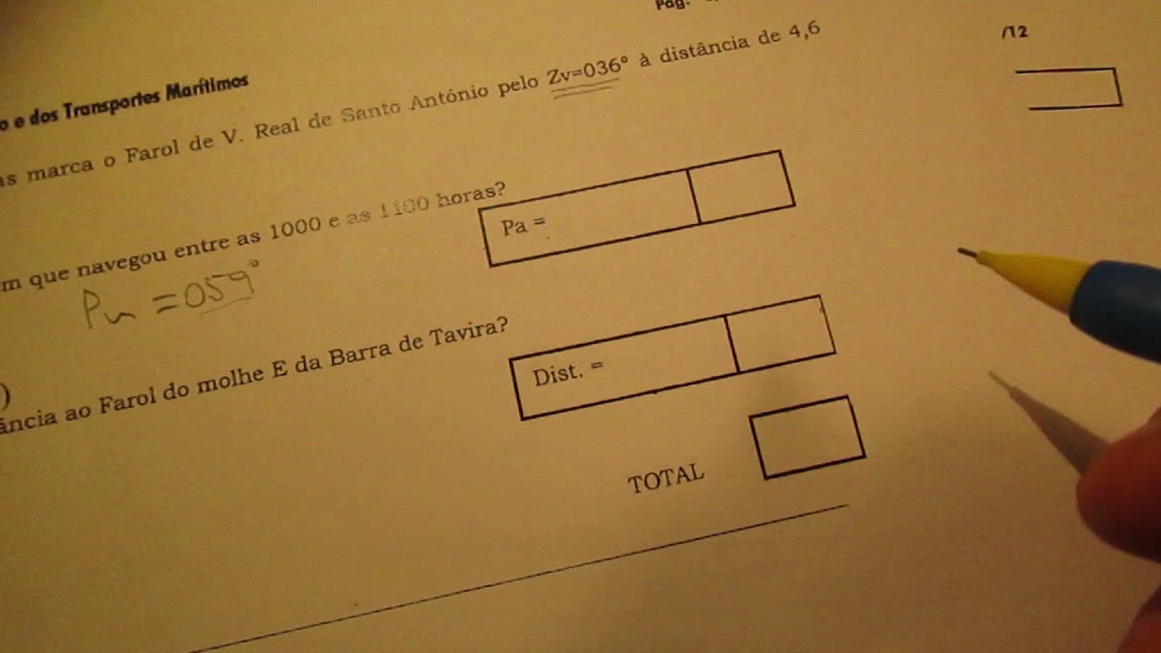 Navegação na carta Q1 3/3