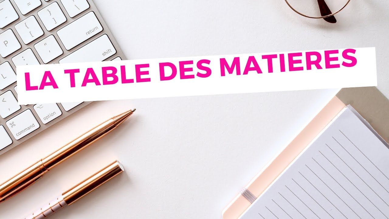 INSÉRER UNE TABLE DES MATIÈRES AUTOMATIQUE