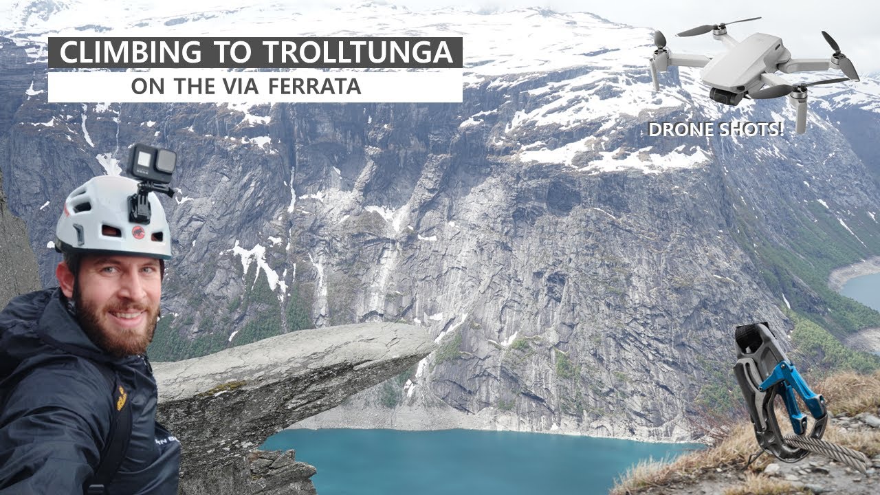 CLIMBING TO TROLLTUNGA ON THE VIA FERRATA | 4K | DJI MAVIC | ADVENTURE | NORWAY