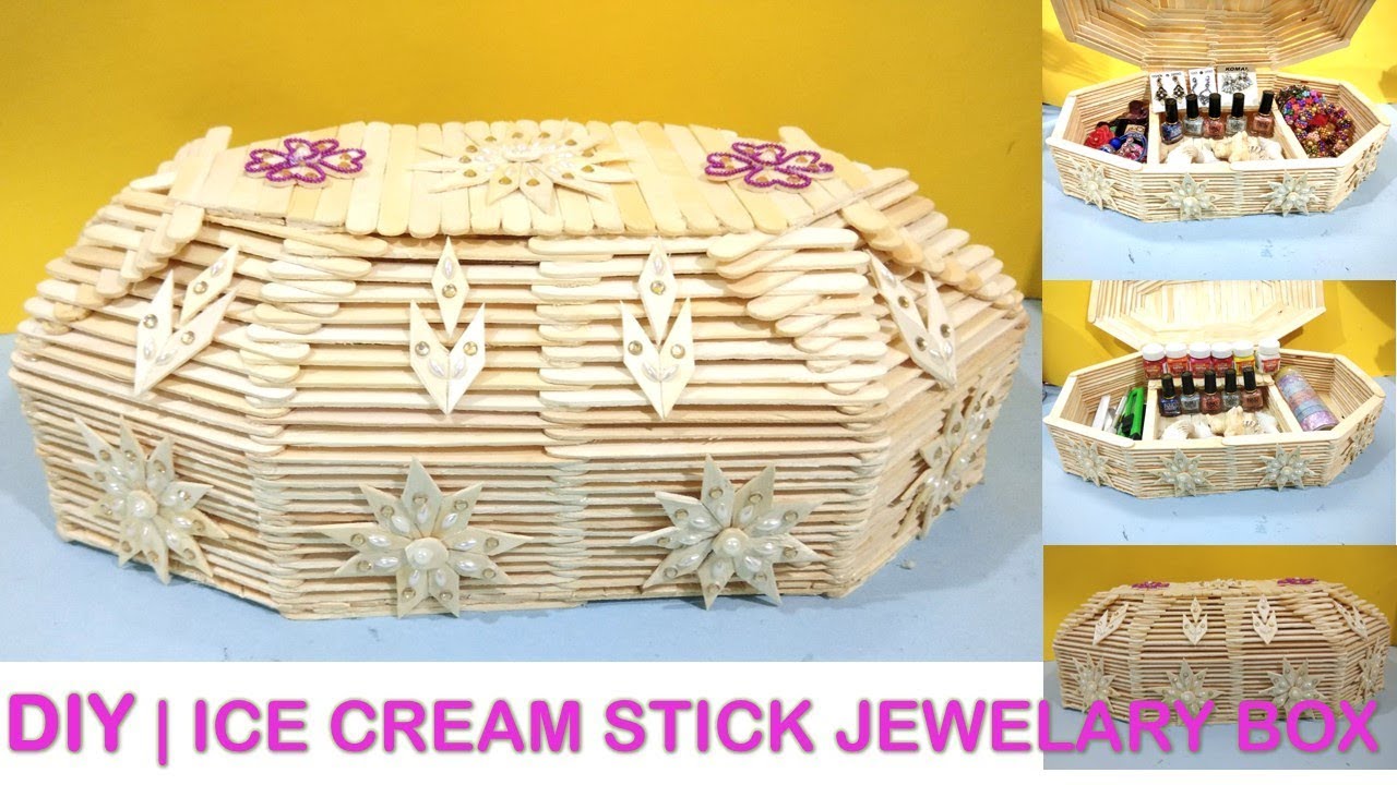 How to make beautiful Jewelry box || diy Crafts || ice cream stick craft