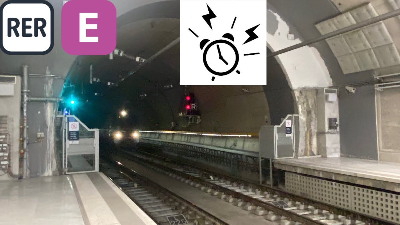Spot en gare de Neuilly Porte Maillot RER E en heure de pointe de soirée (RER NG, MI2N et Z50000)