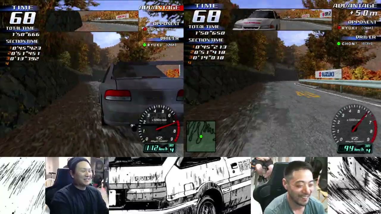 Initial D v3 - CHON! vs RYUKI Irohazaka DH Dry Battle