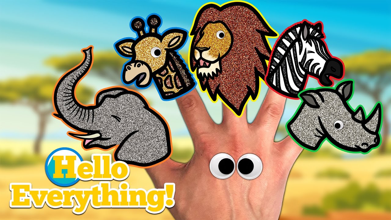 Safari Animals Finger Family | Kids Songs and Nursery Rhymes
