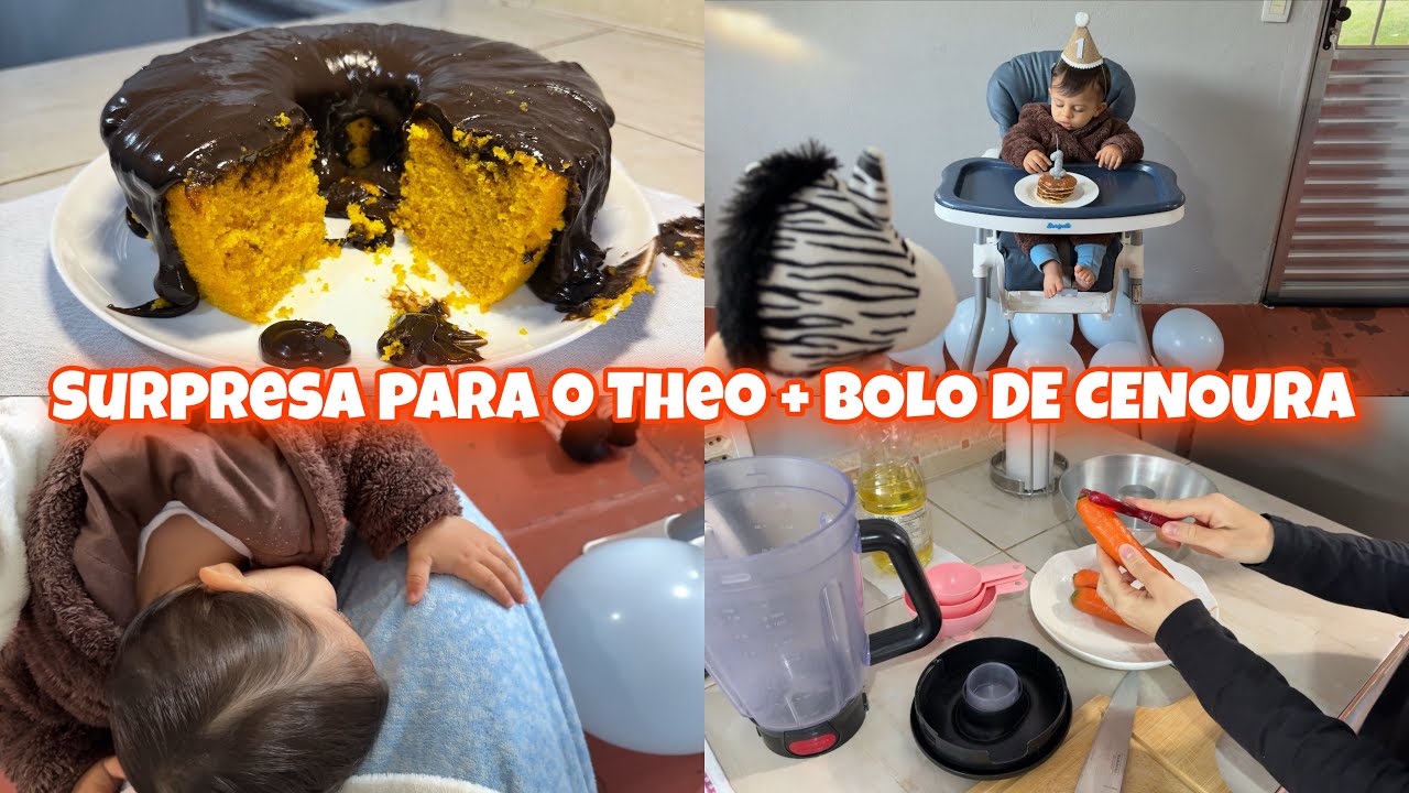 SURPRESA DE 1 ANINHO🥳 + BOLO DE CENOURA😍