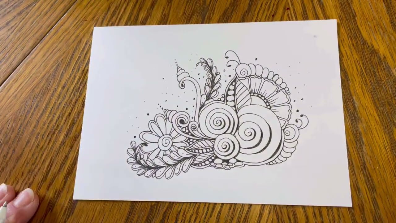 Easy - Doodle with Me #1 Time-Lapse Video - Zentangle ® Inspired Doodle Flowers