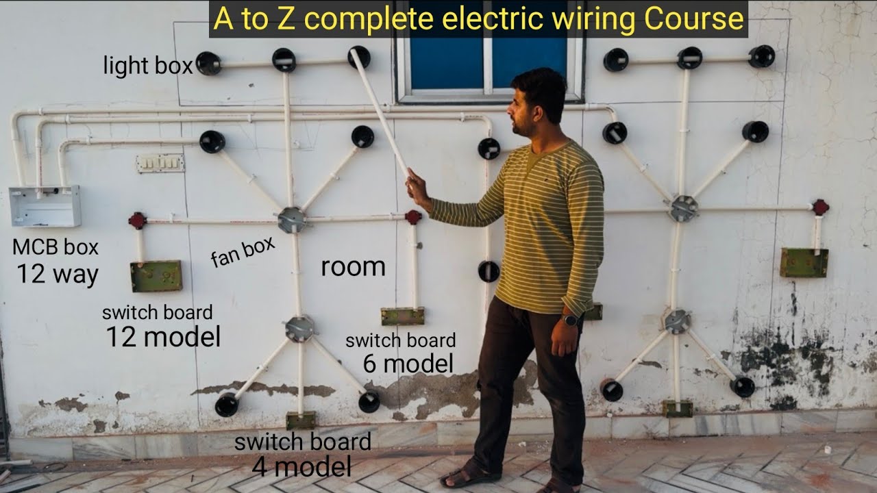 ▶️ electric house wiring / 2 room 1 hole house wiring piping full detail 100% iti student ke liye