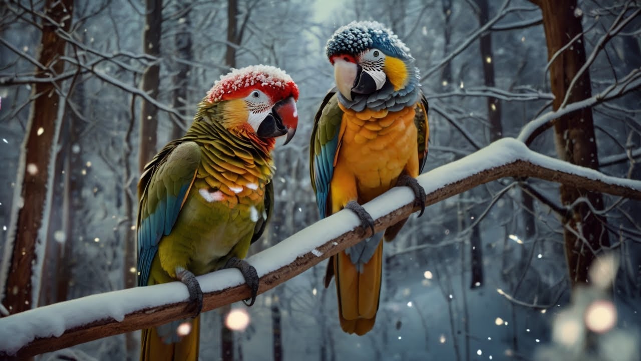 🎹 Relaxing Piano Music with Snowy Winter Bird Sounds for Sleep & Anxiety Relief ❄️