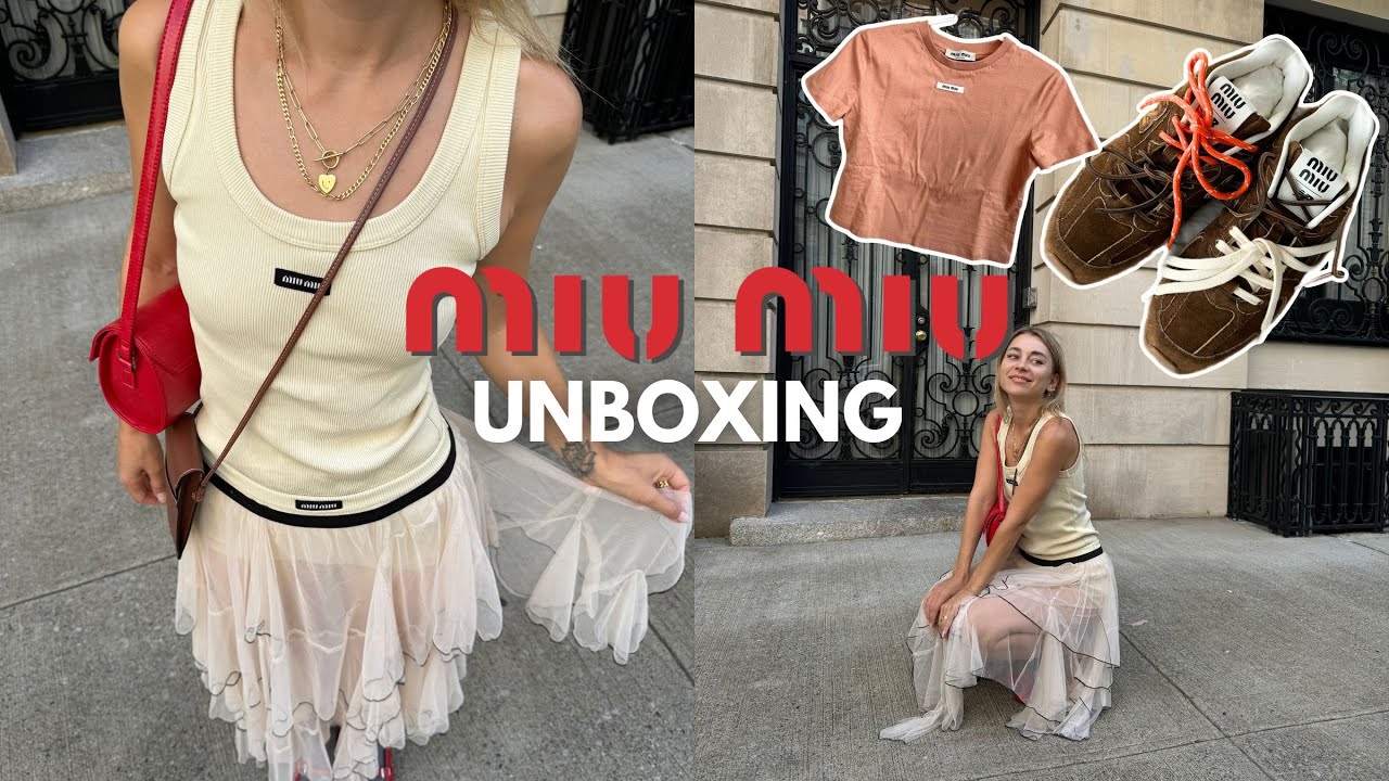 BIG MIU MIU UNBOXING | Try On Haul | Gift from the brand | 2024 sneakers, shirts, panty