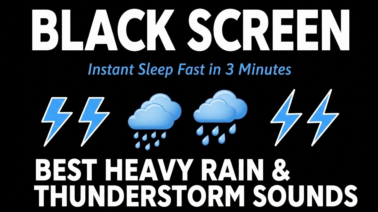 Thunderstorm Sounds for Sleeping | 12 Hours Black Screen 5