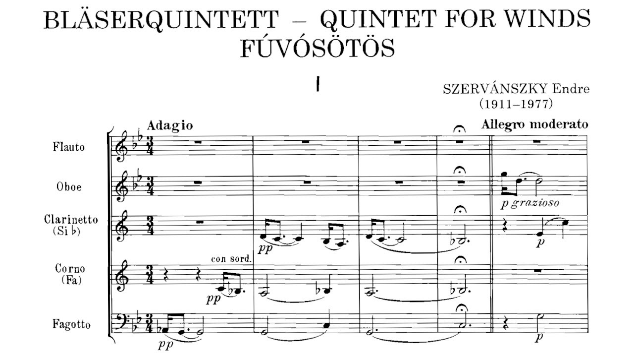 [Score] Endre Szervánszky - Wind Quintet No. 1 (1953)