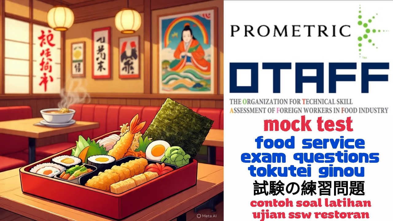 mock test food service exam practice questions  tokutei ginou /  soal latihan ujian ssw restoran