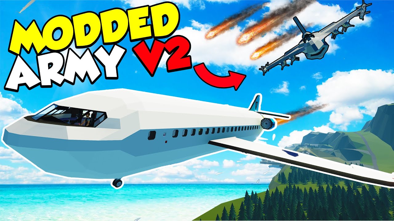 DESTRUCTIBLE PLANE VS  GIANT MODDED AI ARMY! - Stormworks DLC AI Army mod #stormworks #youtube