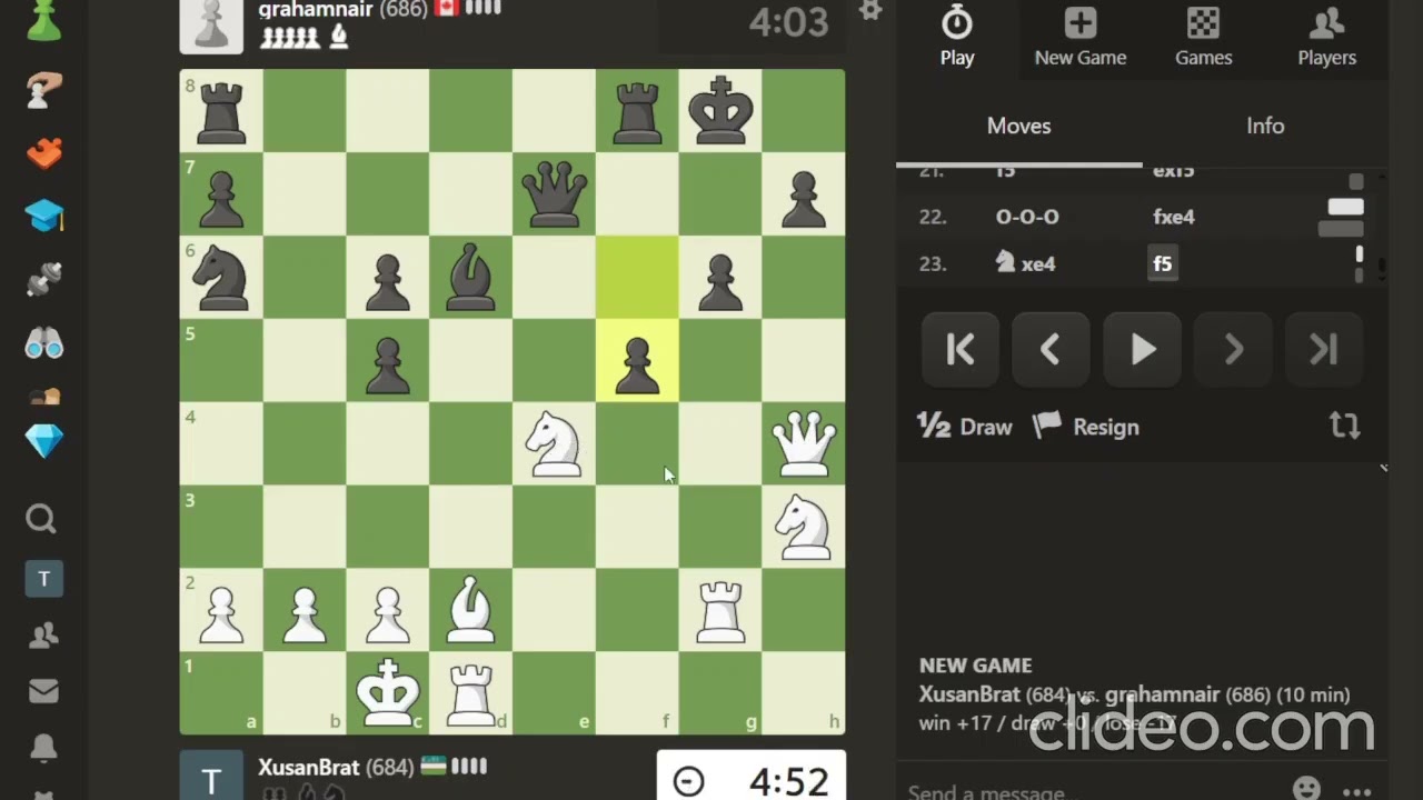 «Knight’s Move Challenge — Part #14»  Winning With White After a Brutal Fight