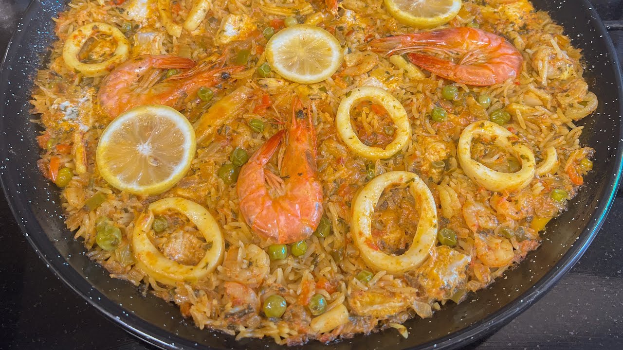 بايلا بفواكه البحر سهلة و لذيذة بطريقة أمي ♥️ paella aux fruits de mer facile top bonne