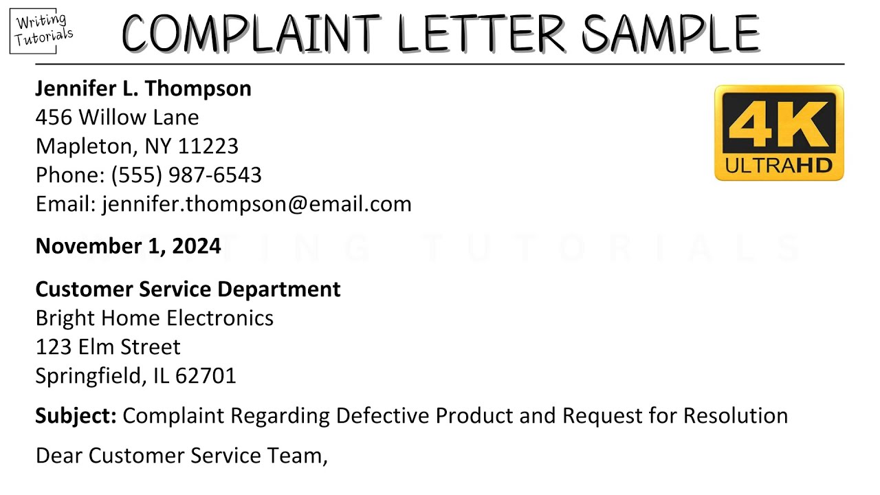 How To Write Complaint Letter with Sample and Explanation | Writing Tutorials