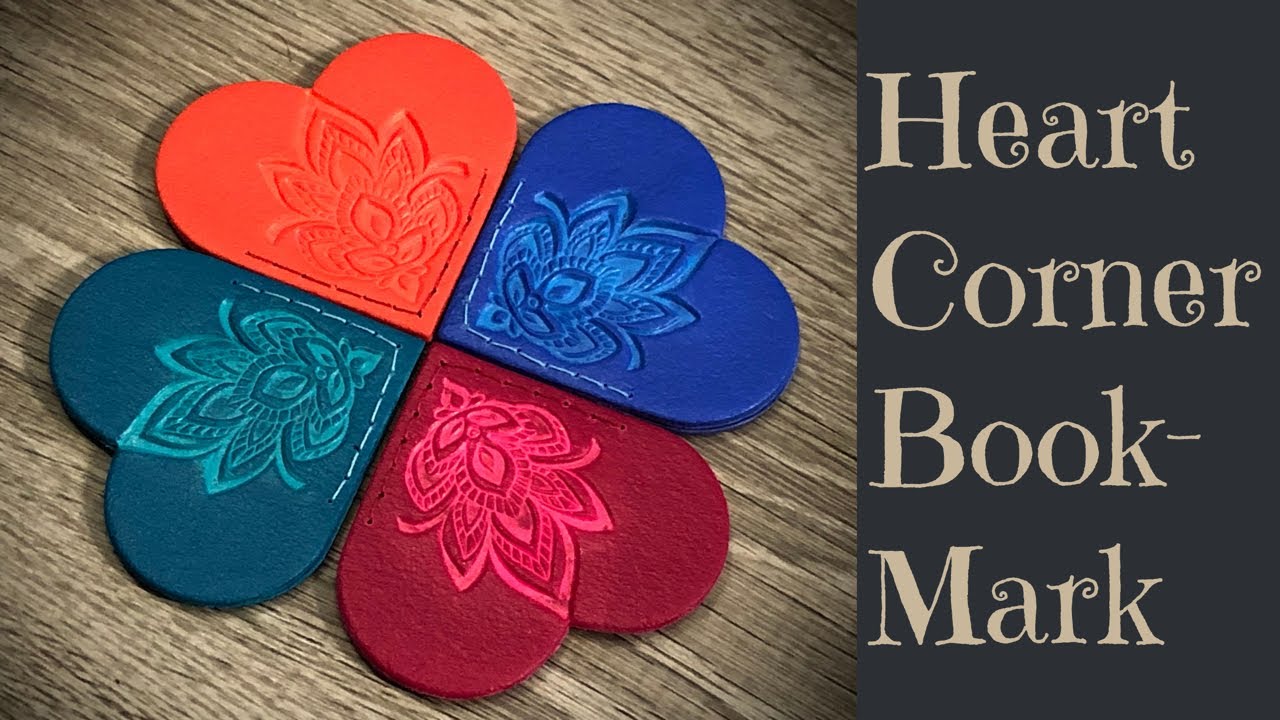 Easy Polymer Clay Heart Corner Bookmark Tutorial Fimo Leather Effect