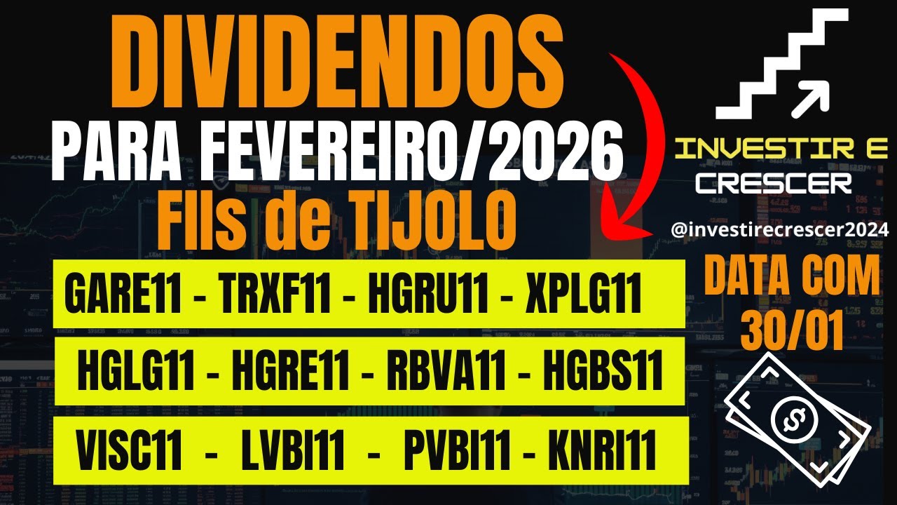 FIIs de TIJOLO: DIVIDENDOS PARA FEVEREIRO/2026!